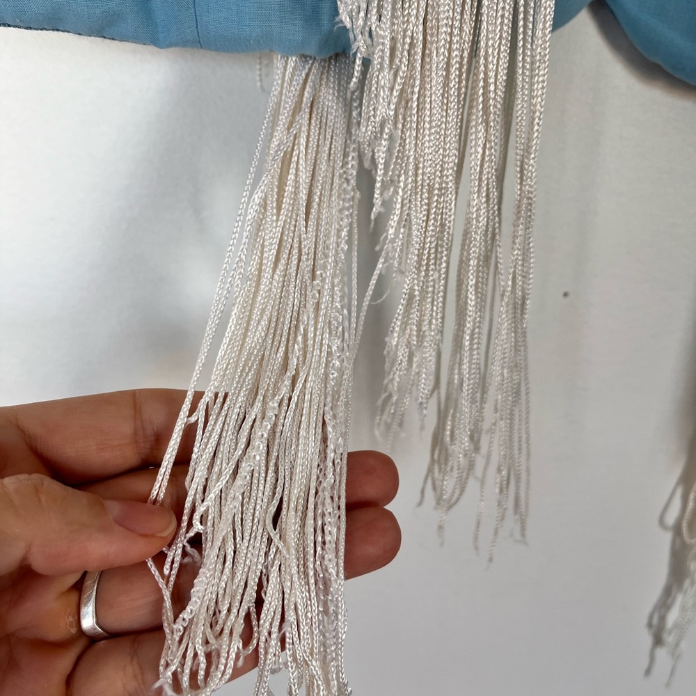 Epic Vintage Blue Denim Fringe Western Vest. Made in Canada - Picture 8 of 13